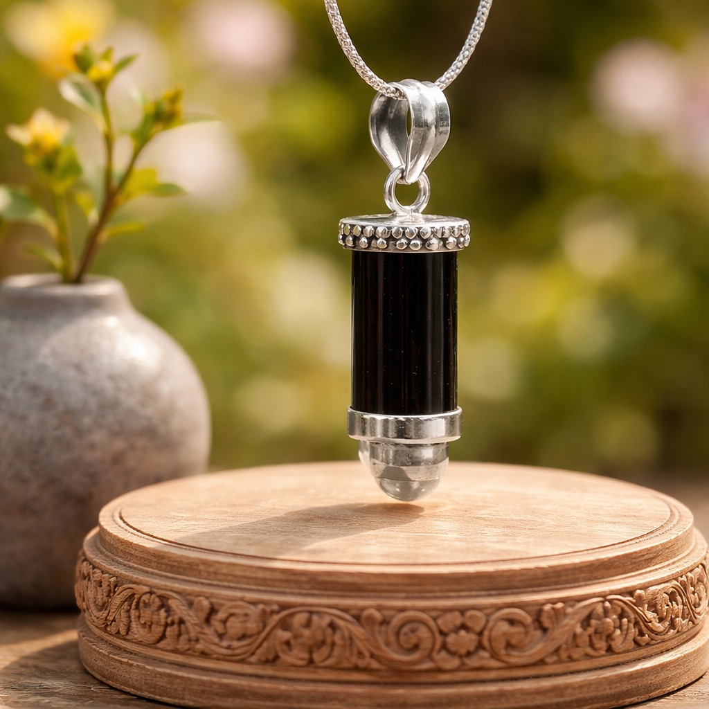 New Black Tourmaline Moonstone Necklace 71$